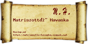 Matriszottó Havaska névjegykártya